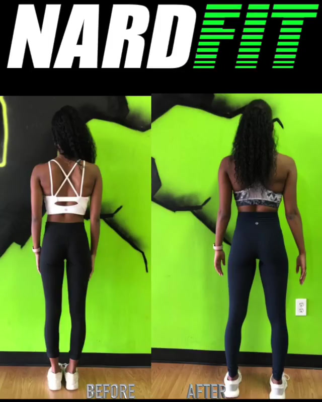 NardFit client progress comparison, preserving the original before-and-after composite