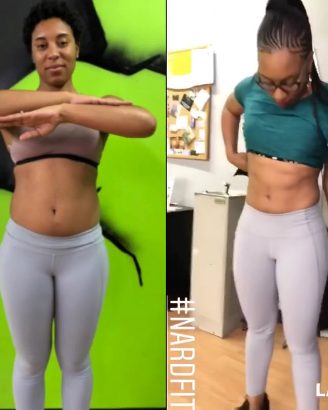 NardFit client progress comparison, original side-by-side photos
